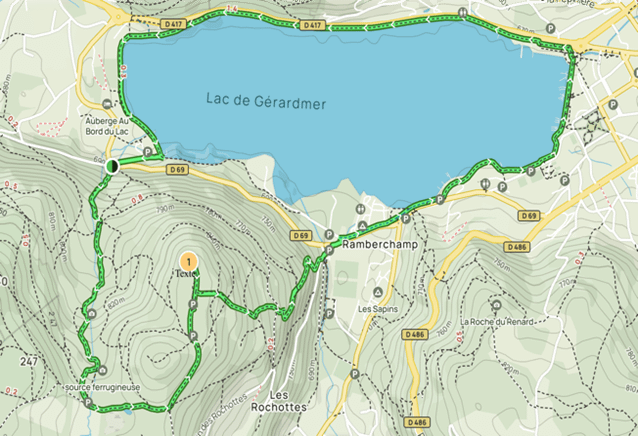 Tour du lac de Gérardmer par la Tour de Merelle Tour du lac de Gérardmer par la Tour de Merelle - plan de randonnée - La grande Cabande du Blanc Ruxel