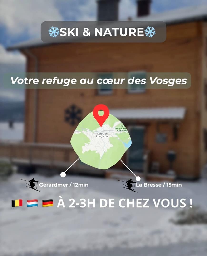 ski depuis la grande cabane du Blanc Ruxel Xonrupt Longemer gite de groupe 19 pers et logement individuel 